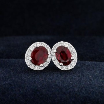 Ruby Halo Earrings